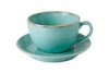213-222134.T Porland "Seasons Turquoise" Чашка чайная 320 мл с блюдцем 160 мм в наборе (322134.T + 132115.T)